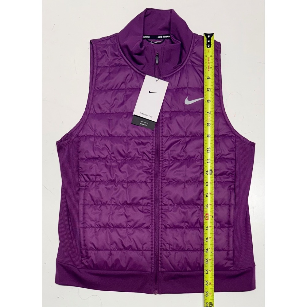 Nike Womens Therma-FIT Running Vest Purple Quilted Full Zip DD6084-503 Size‎ M
